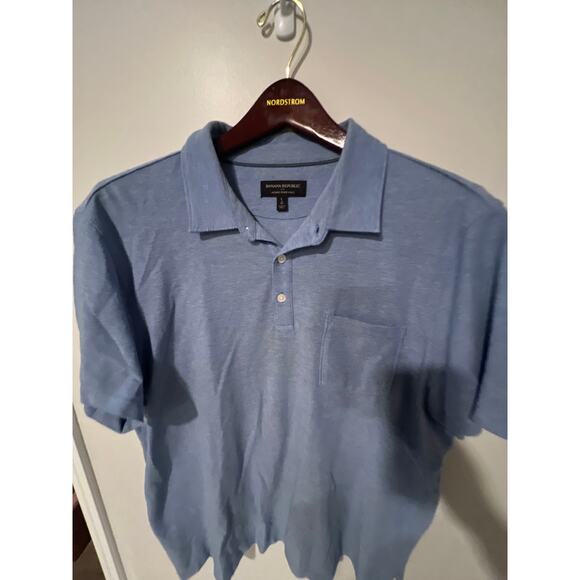 Banana Republic, Blue golf shirt with pocket, Size L, KB300 - Picture 2 of 4